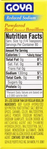 Goya Foods Beef Bouillon Reduced Sodium, 2.82 Ounce (Pack of 24)