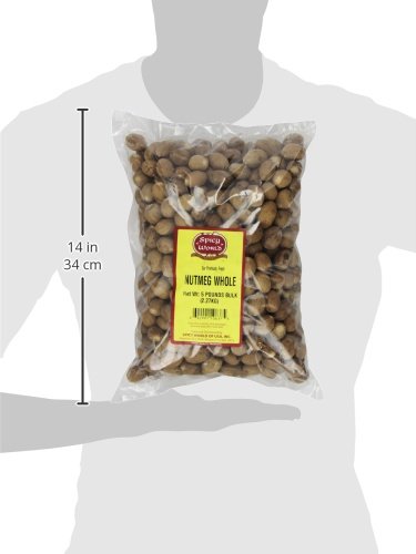 Spicy World Whole Nutmeg Bulk, 5-Pounds