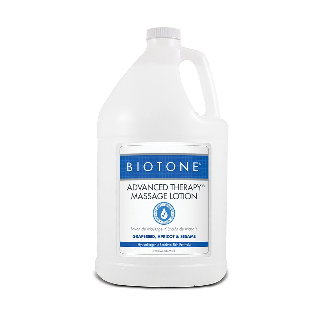 BIOTONE Advanced Therapy Massage Lotion, Hypoallergenic and Fragrance-Free, More Glide and Workability, Absorbs for a Non-Greasy Finish