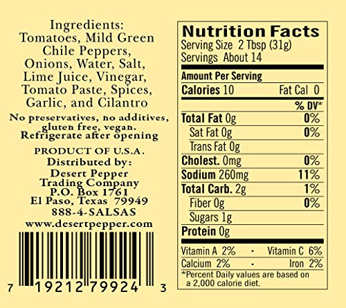 Desert Pepper Trading Divino Mild Salsa, 16 Ounce - Pack of 6