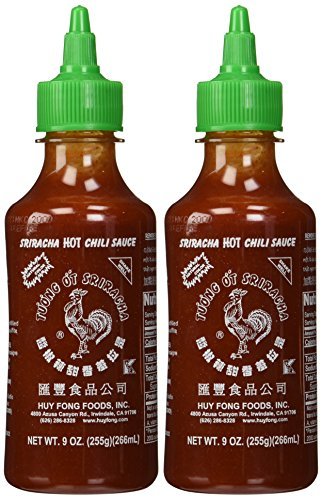 Huy Fong Sriracha Hot Chili Sauce 9 Ounce Bottle (2 Pack), chili,original, Red-set of 2
