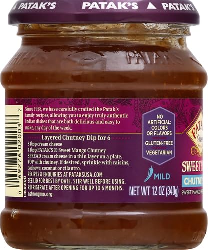 Patak's Sweet Mango Chutney, 12 oz
