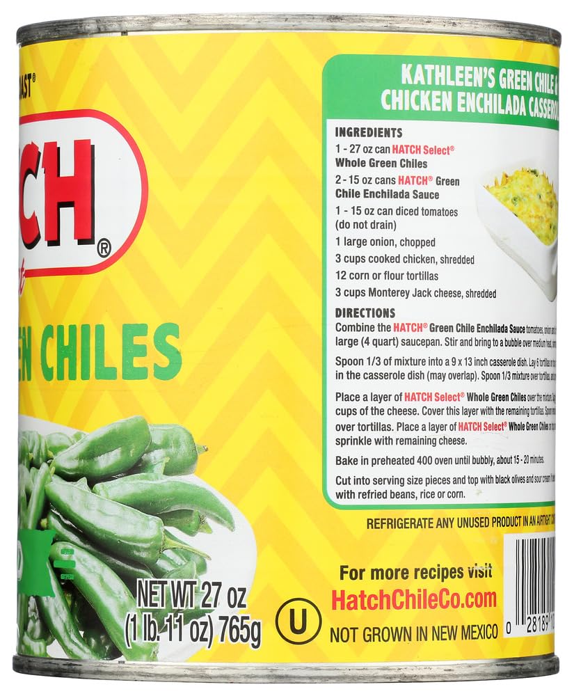 Hatch Chili Company Hatch Whole Green Chilies, 27-Ounce (Pack of 3)