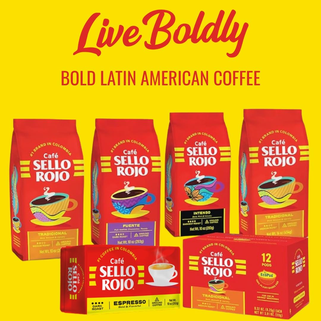 Sello Rojo Tradicional Medium Roast Ground Coffee, 10 oz