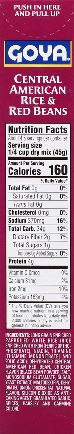 Goya Foods Central American Rice & Red Beans Rice Mix, Chicken , 7 Ounce (Pack of 12)