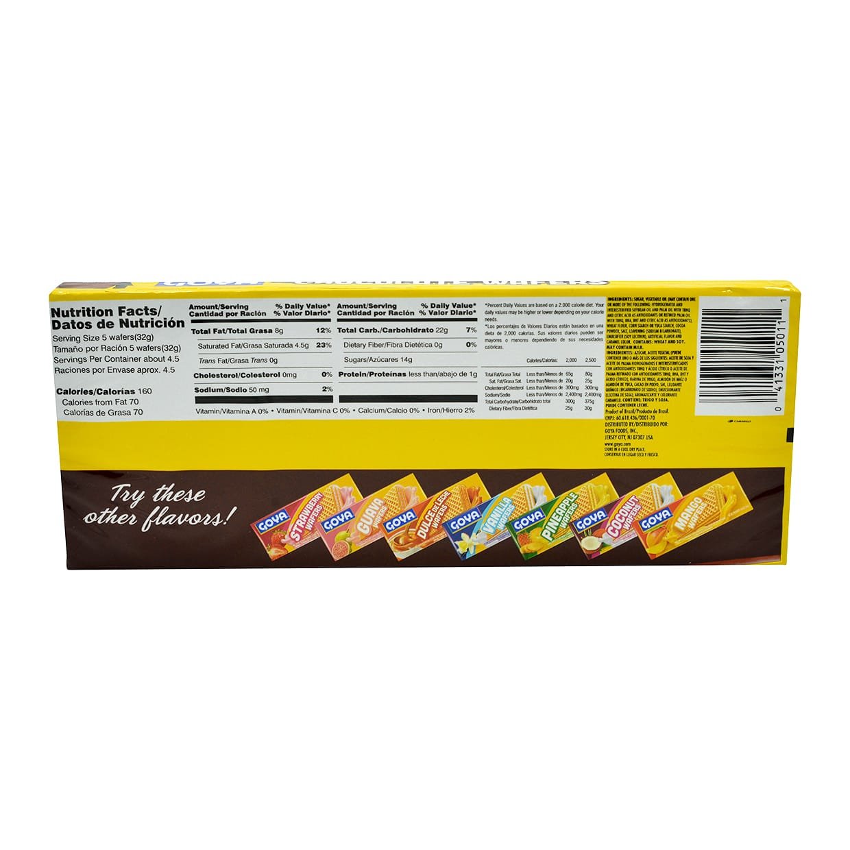Goya Chocolate Wafer Cookies, 4.94 oz