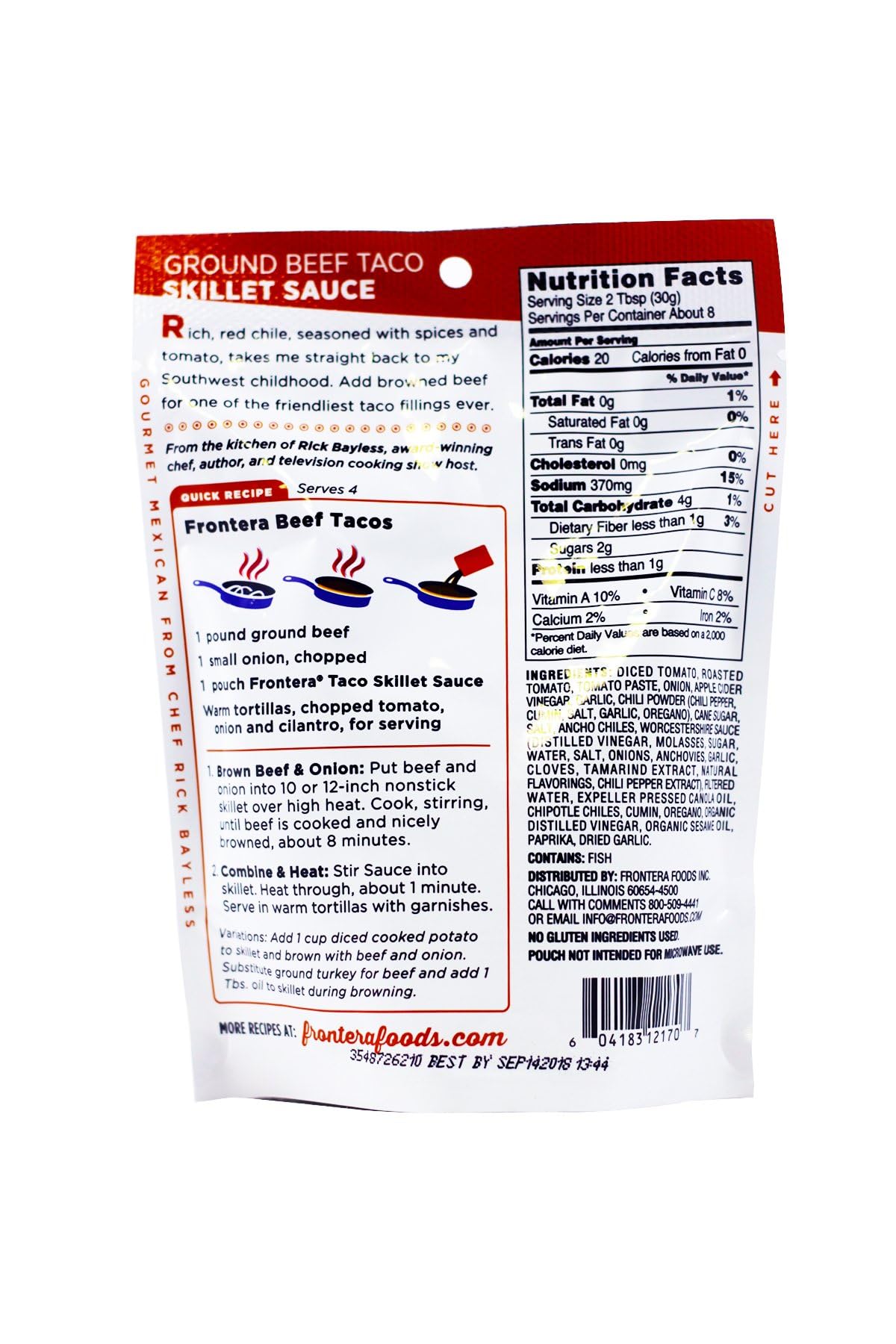 Frontera, Skillet Sauce with Mild Red Chile And Cumin, 8-Ounce (Pack of 6)