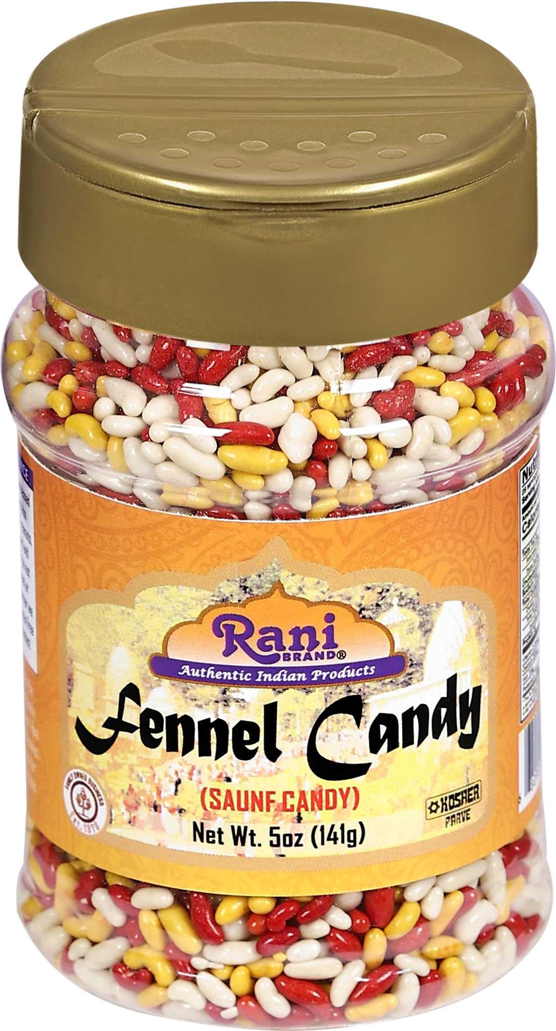 Rani Sugar Coated Fennel Candy 5oz (141g) PET Jar ~ Indian After Meal Digestive Treat | Vegan | Gluten Friendly | NON-GMO | Indian Origin