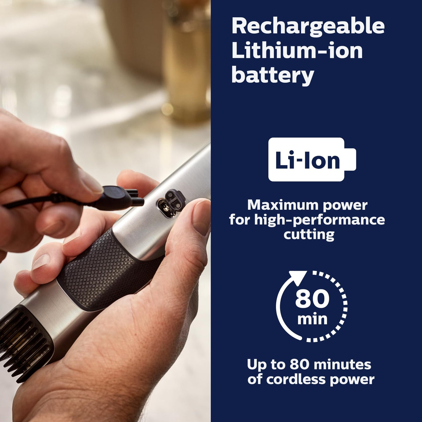 Philips Norelco Bodygroom 7000 Series, Showerproof Groin and Body Trimmer for Men, Precise Body Grooming, Adjustable Comb, Safe Even Below The Belt, 80 Min. Runtime, Model BG7030/49