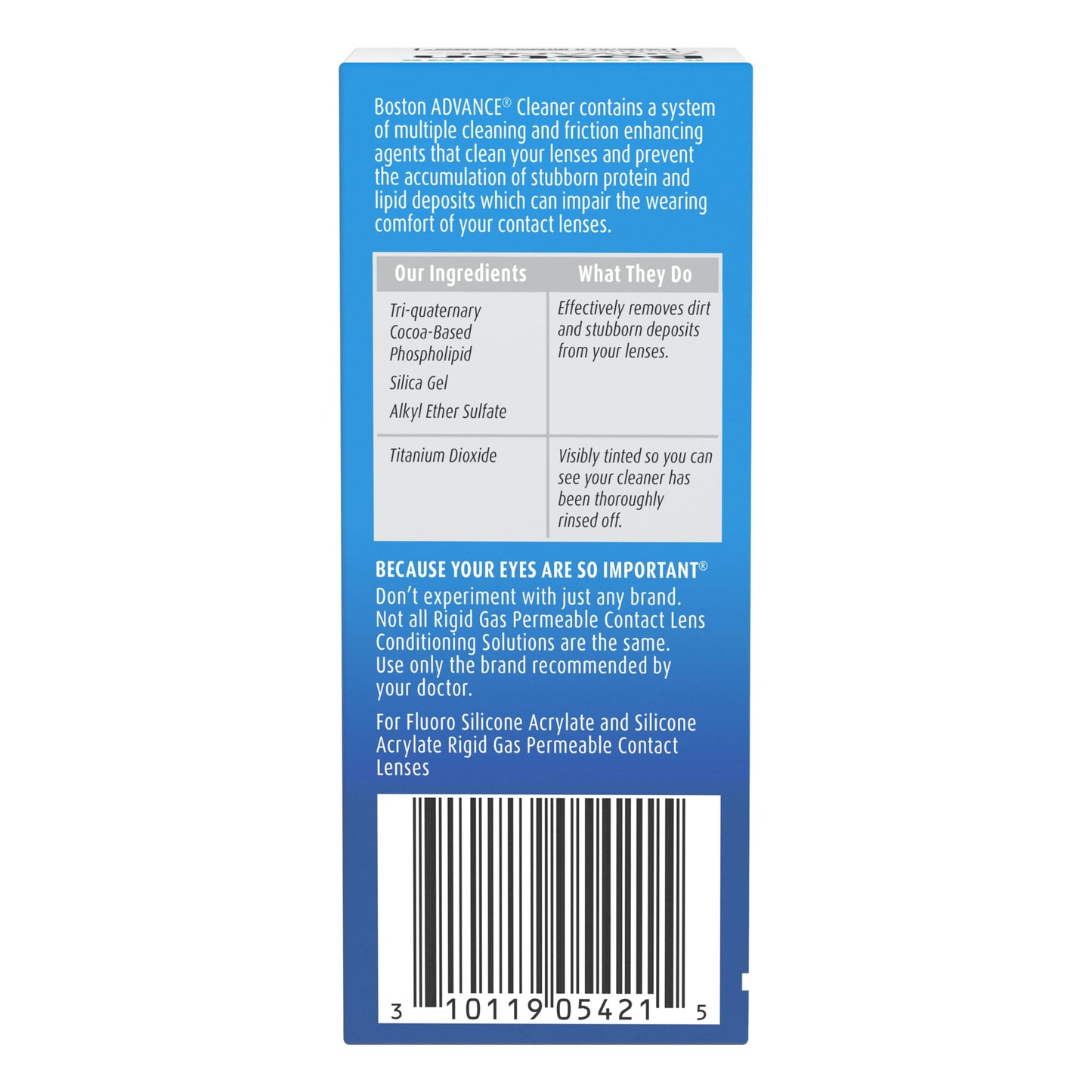 Boston Advance Contact Lens Solution, Advanced Cleaning Formula for Rigid Gas Permeable (RGP) Lens, Removes Debris & Deposits, 1 Fl Oz