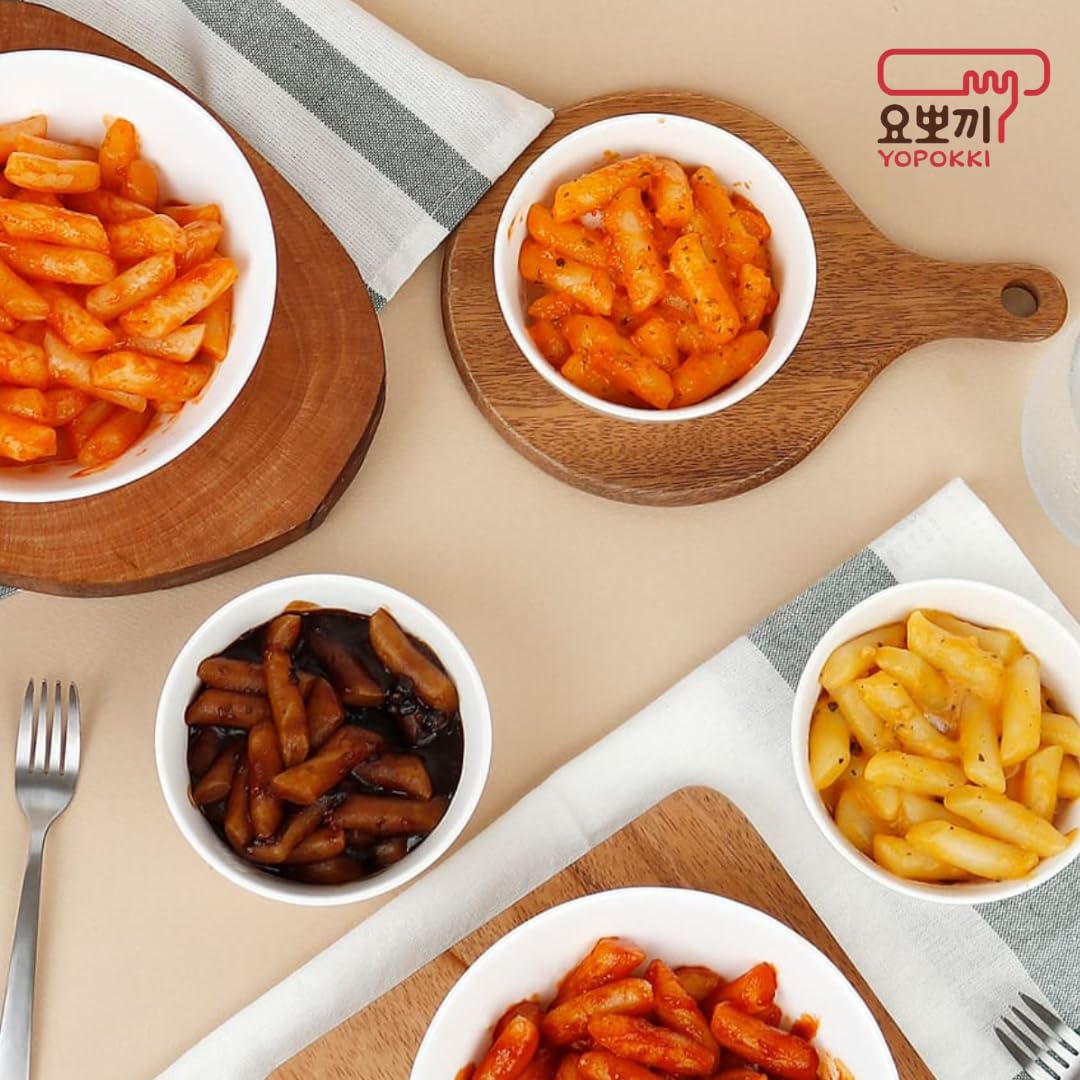 Yopokki Instant Tteokbokki Rice Cakes Korean, Sweet & Spicy Topokki Cup - Great with Cheese and Ramen Toppings, Korean Snacks for College Dorm, Korean Street Food Quick & Easy to Prepare, Pack of 2