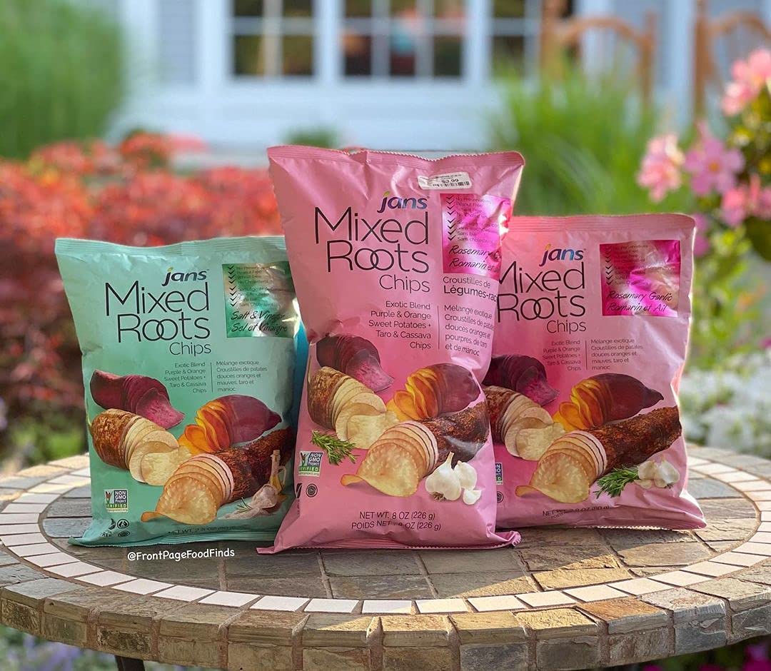 Mixed Roots Chips - All Natural Vegetable Chips (Rosemary Garlic, 8 oz) | Trans Fat & Cholesterol Free | Gluten Free & Non-GMO | No Preservatives Exotic Roots