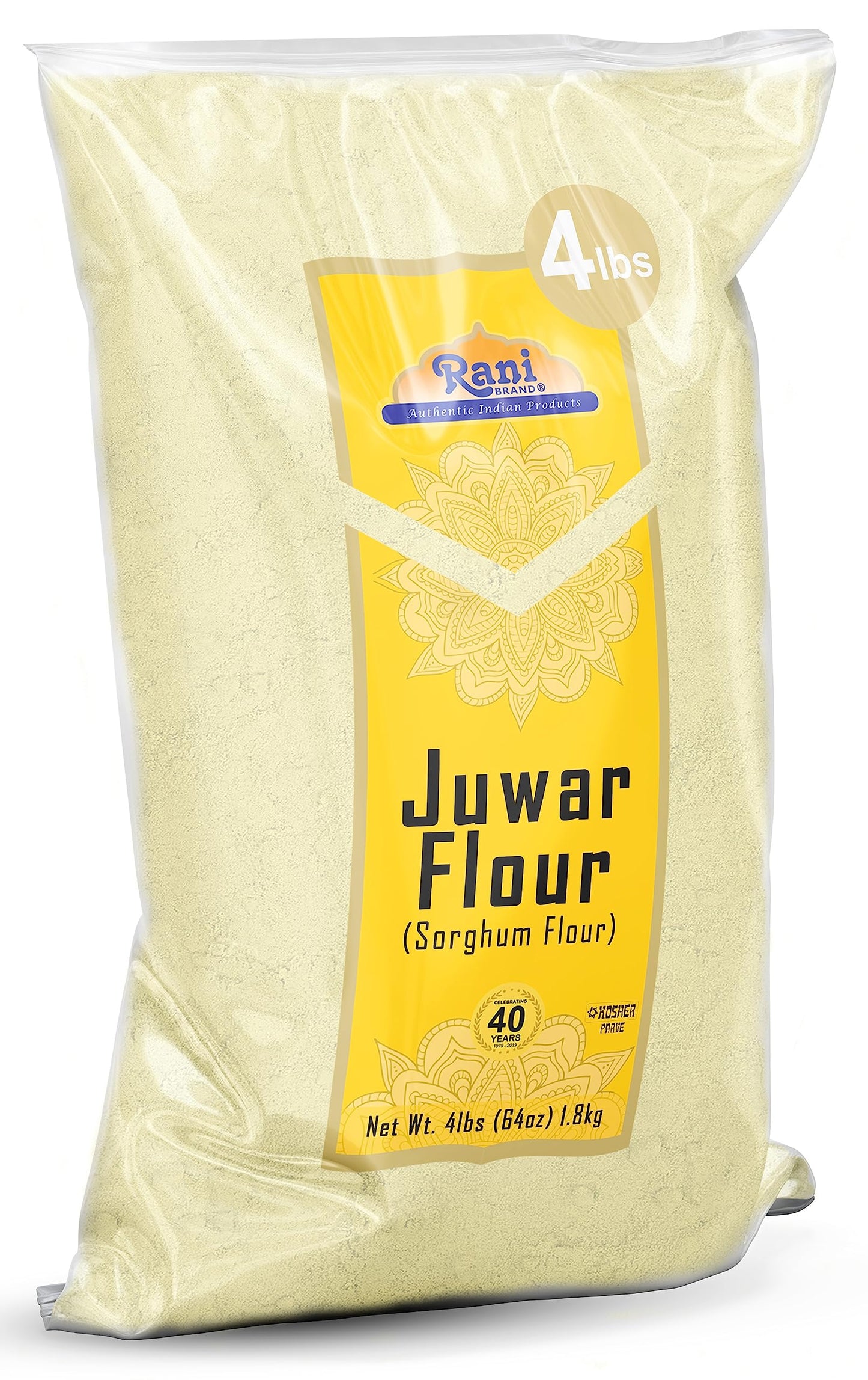 Rani Juwar (Sorghum) Flour 64oz (4lbs) 1.81kg Bulk ~ All Natural | Vegan | Gluten Friendly | NON-GMO | Kosher | Indian Origin