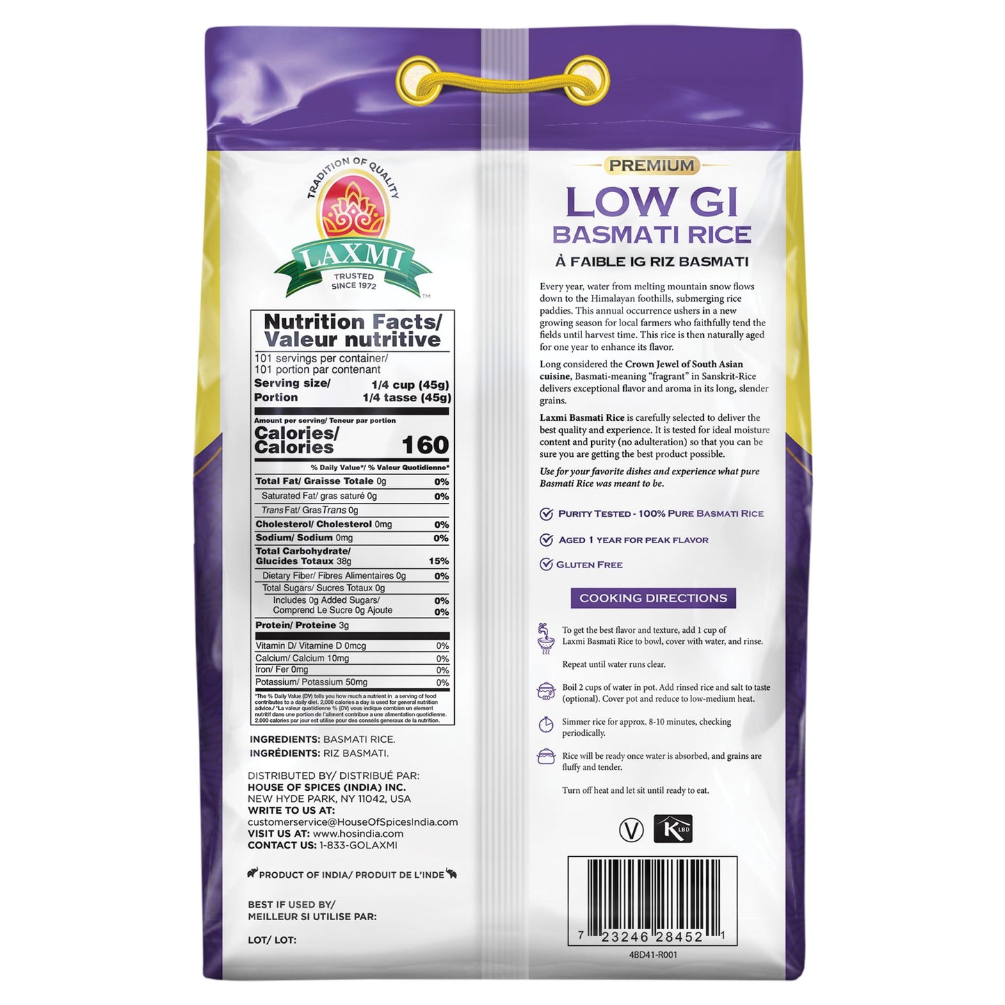 Laxmi Diabetic Basmati Rice, 10lb Bag by Laxmi Foods