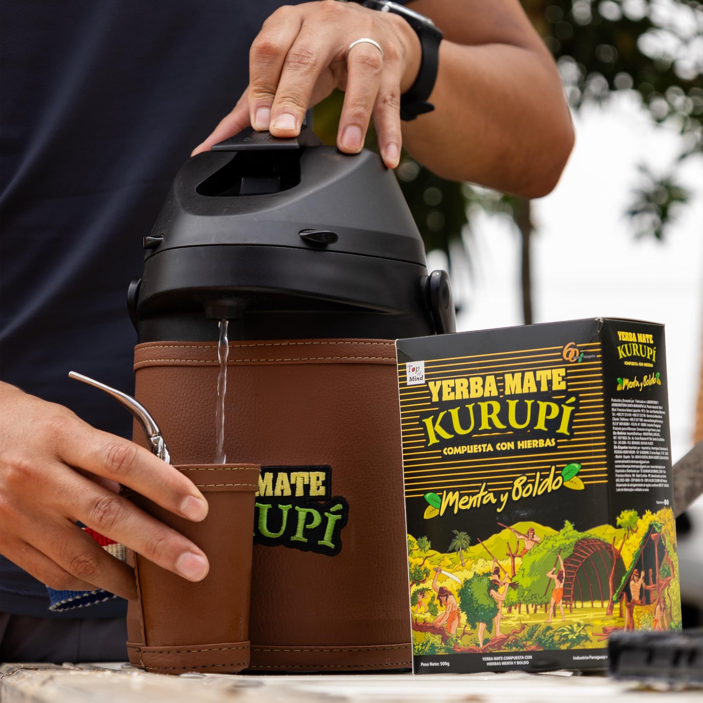Kurupi Yerba Mate with Mint & Boldo 500 g (1.1 lb) | Paraguayan Herbal Loose Leaf Blend | Refreshing Natural Mate Tea with Mint & Boldo Leaves | Gluten Free