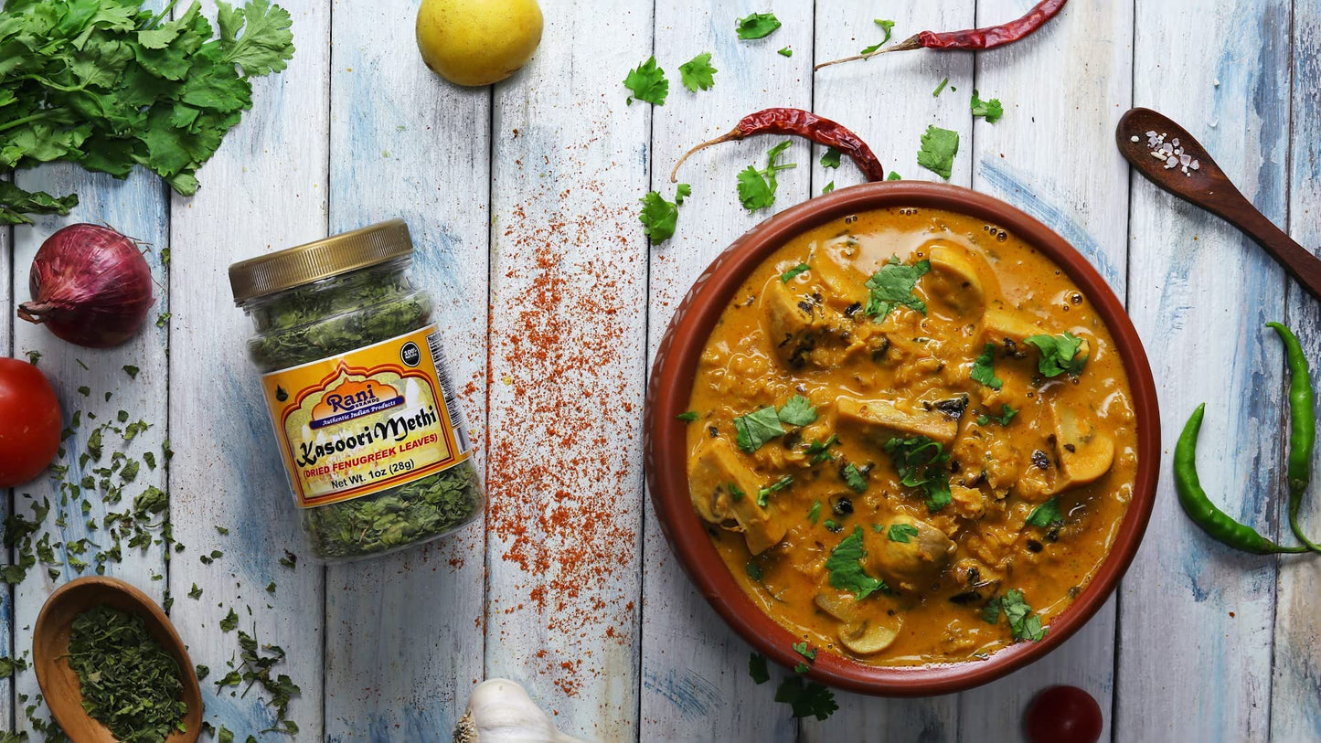 Rani Fenugreek Leaves Dried (Kasoori Methi) 3.5oz (100g) ~ All Natural | Vegan | Gluten Friendly | NON-GMO | Kosher | Indian Origin