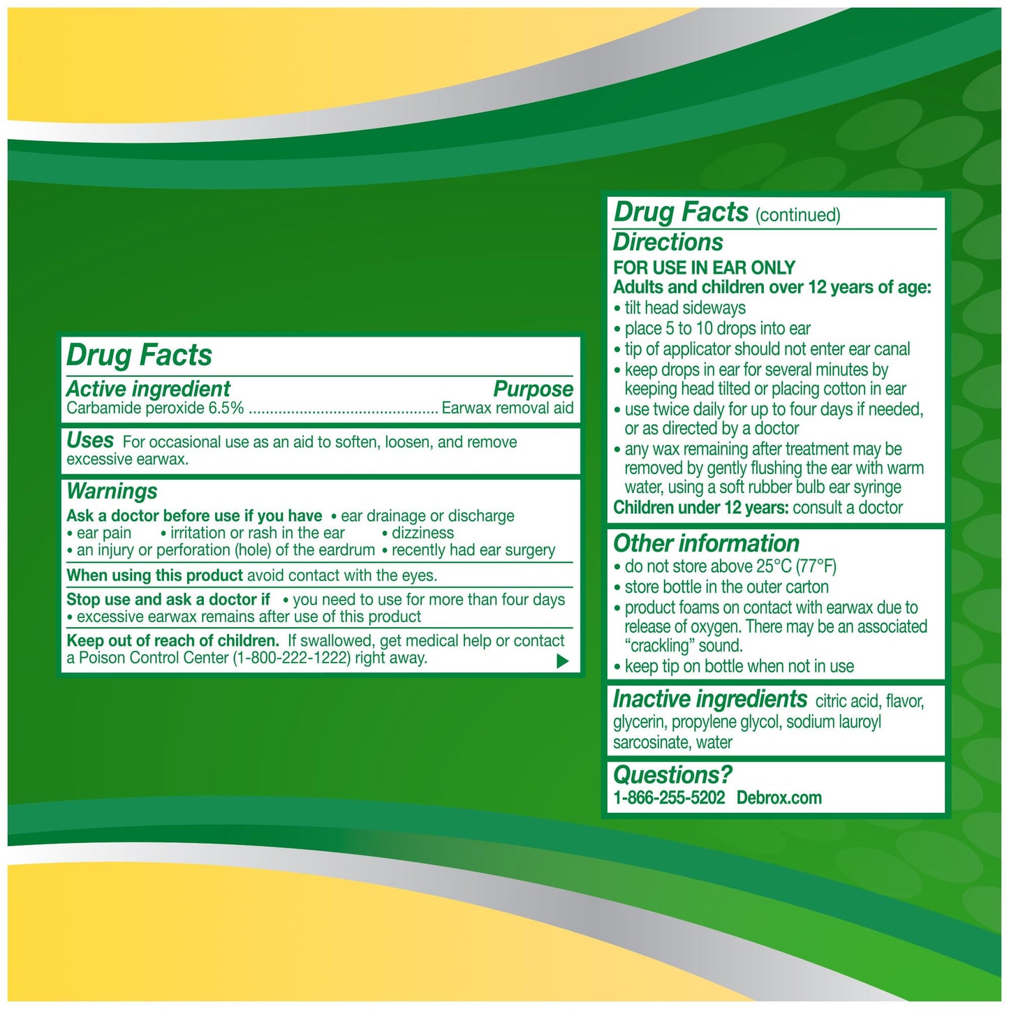 Debrox Ear Wax Removal Drops, Gentle Microfoam Ear Wax Remover with Carbamide Peroxide, 0.5 Fl Oz