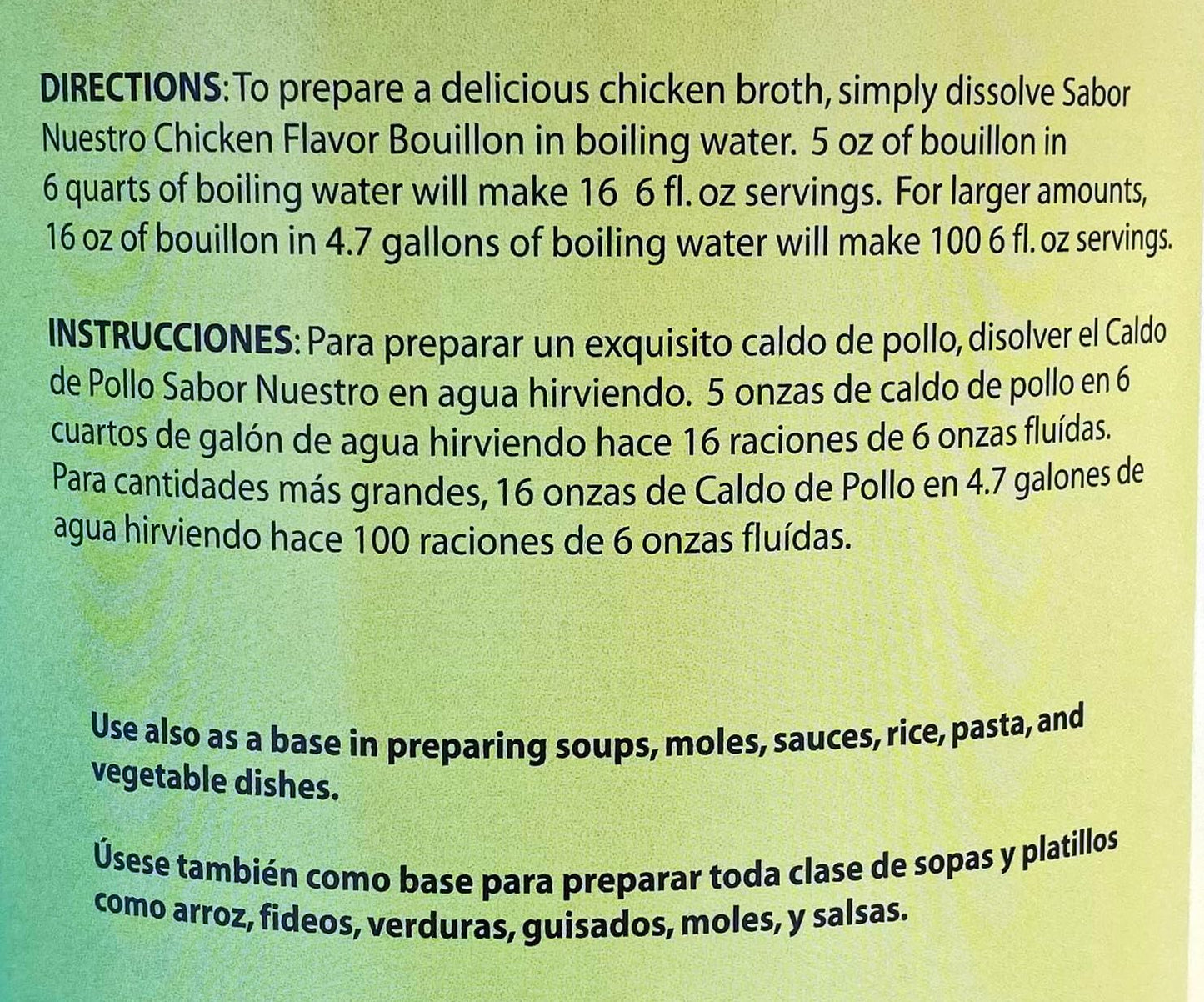 Sabor Nuestro: Chicken Bouillion 7.9 lb.
