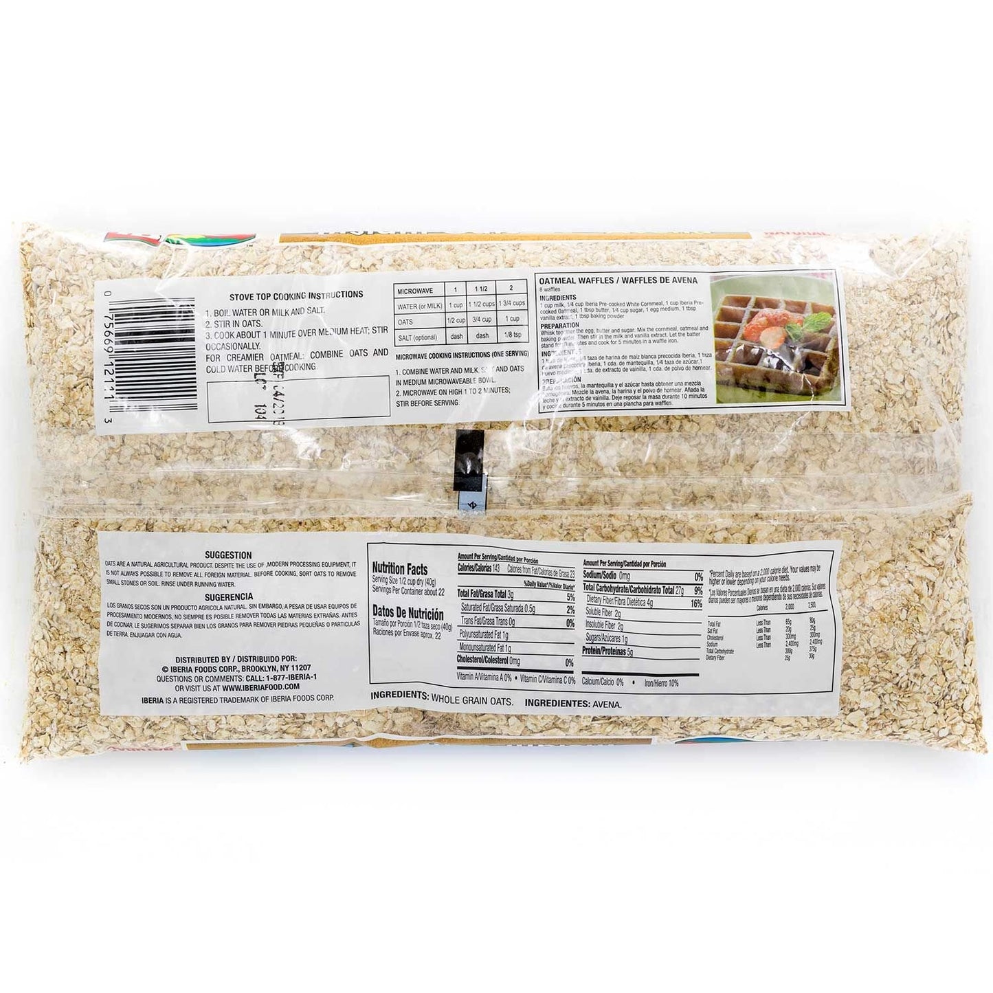 Iberia Oats Instant Oatmeal, Breakfast Cereal, High Fiber, 32oz.