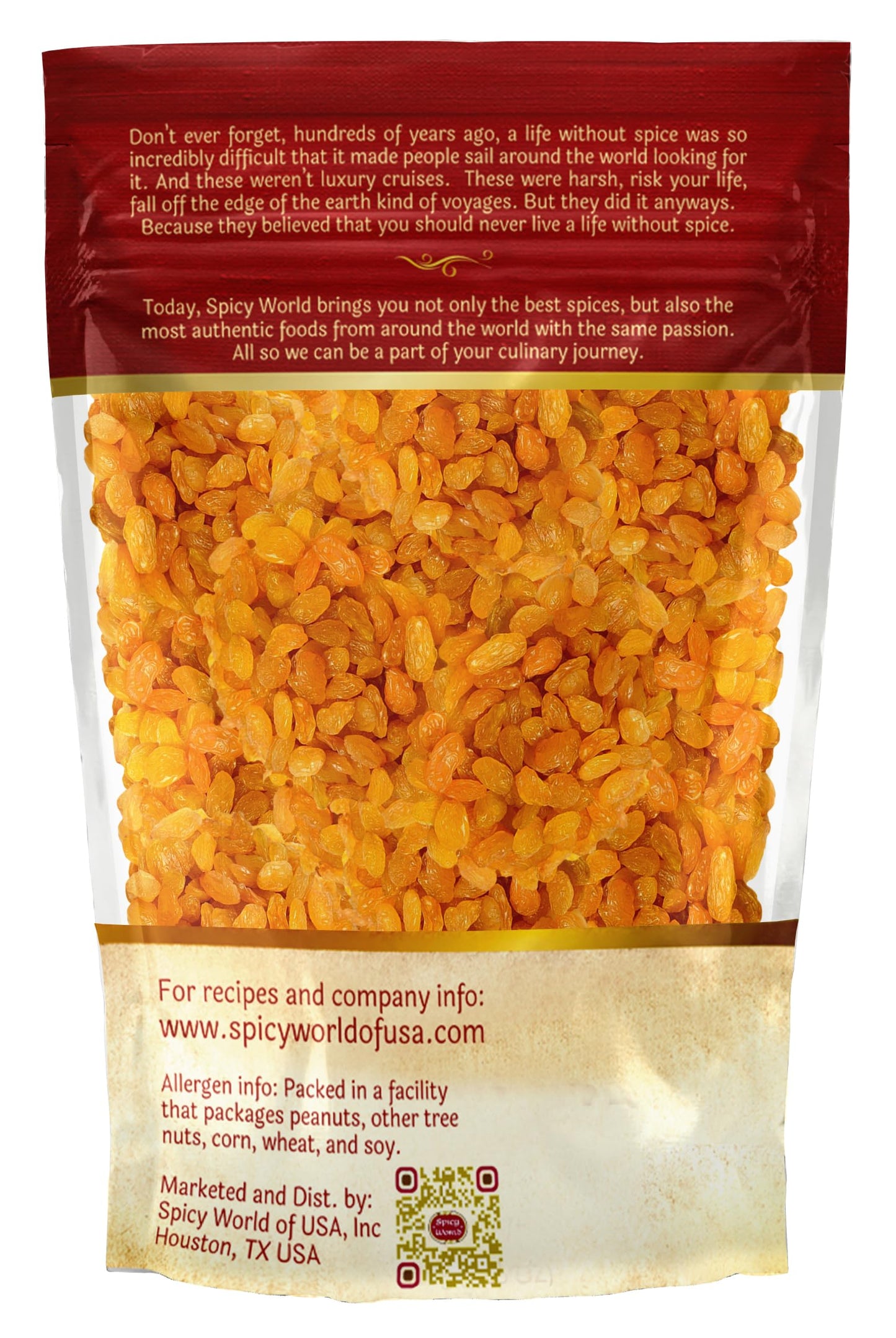 Spicy World Golden Raisins 2 LB Bulk Bag - Sweet & Seedless Sultanas from South Africa | | Perfectly Dried for Natural Sweetness | Ideal Dried Fruit Snack | For Baking & More | No Added Sugar