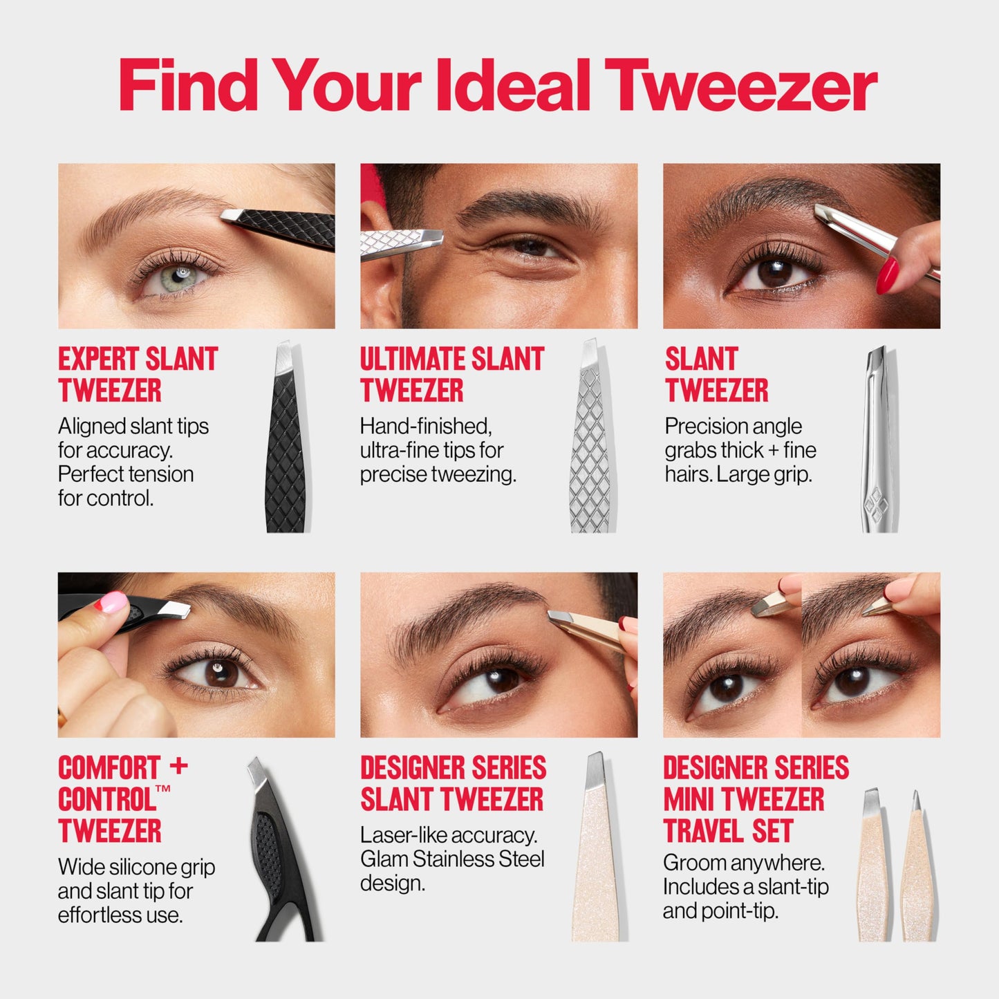 Revlon Expert Slant Tweezer, High Precision For an Easy Hair Removal, Made With Stainless Steel, 1 Count