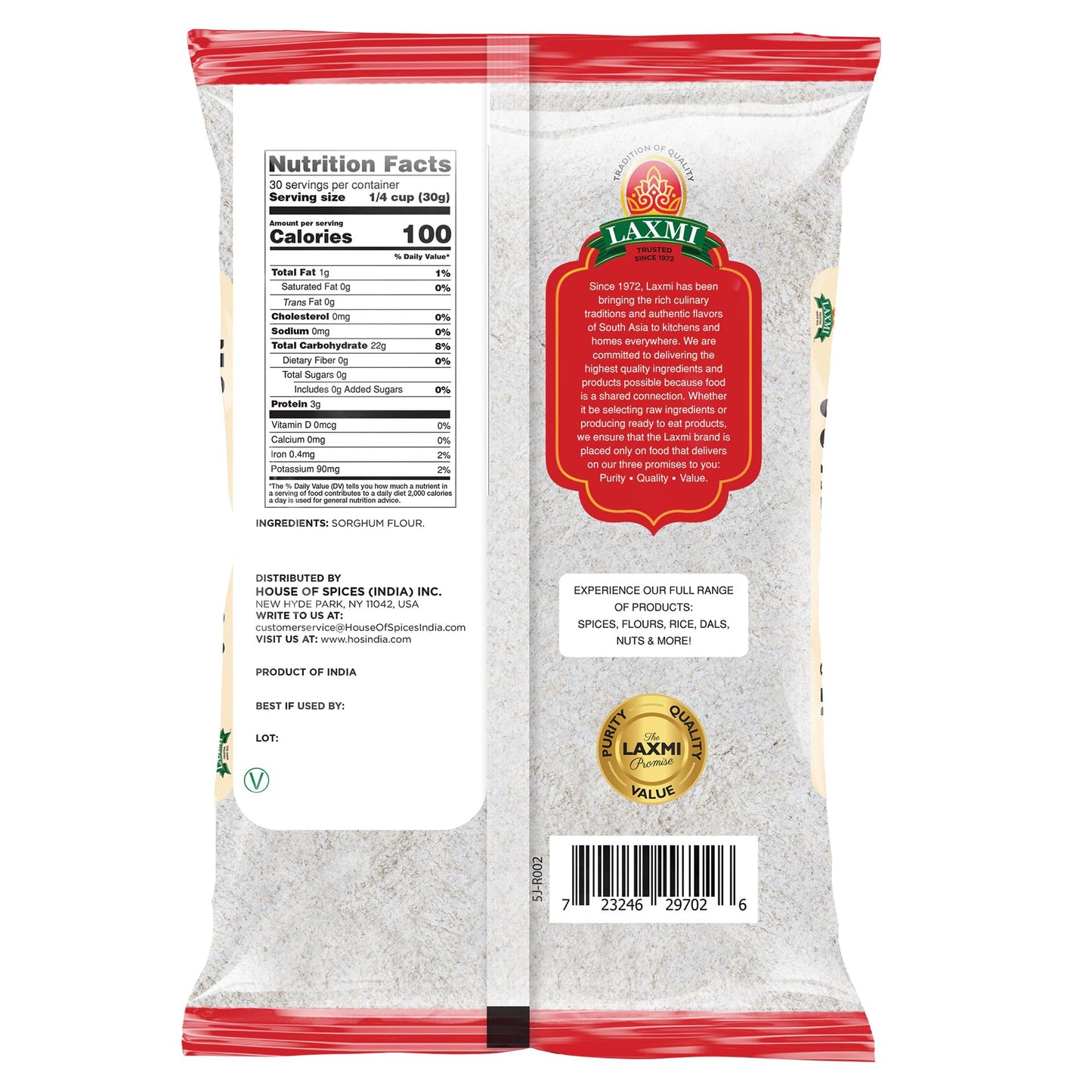 Laxmi Freshly Milled Jowar Flour (Gluten Free Flour)