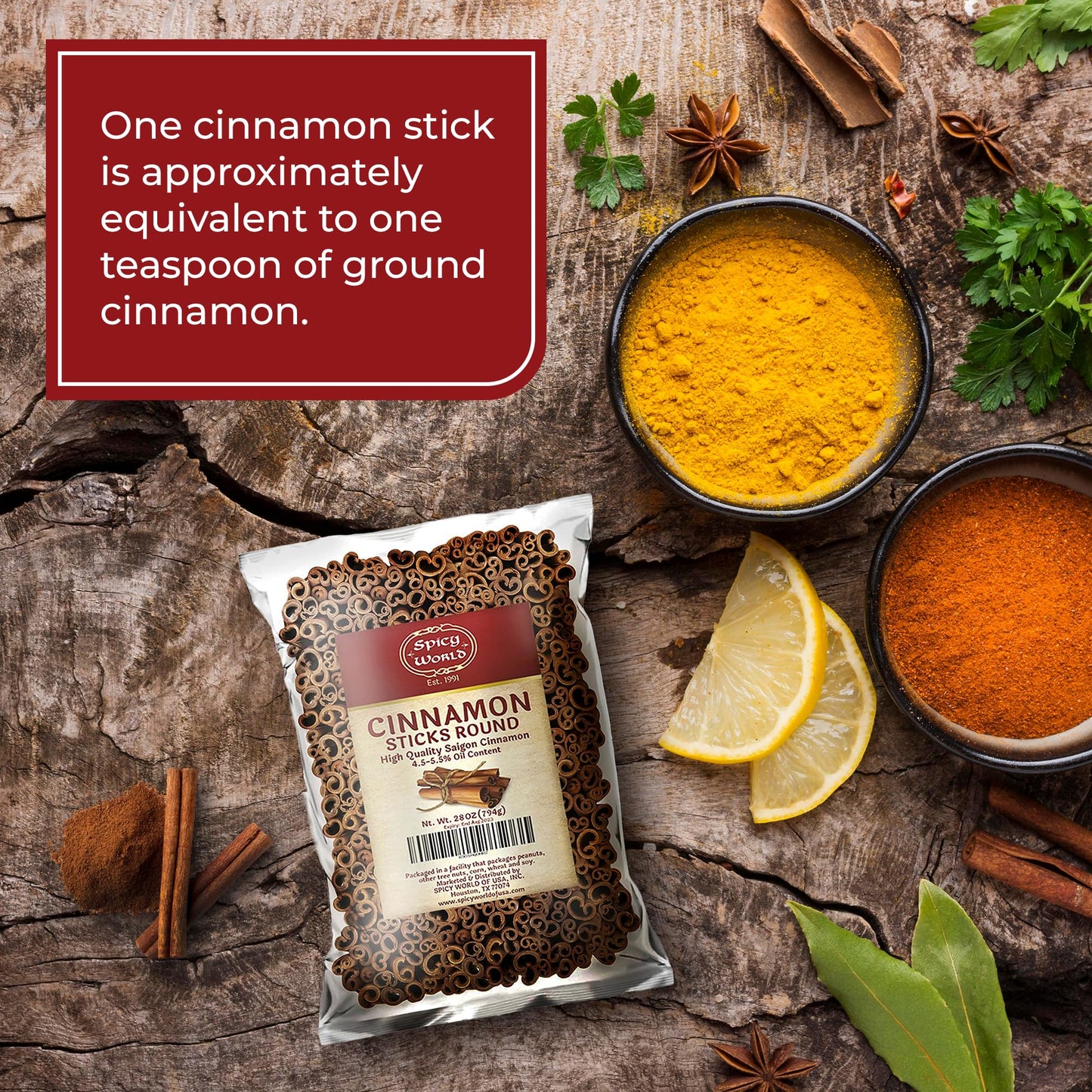 Spicy World Cinnamon Sticks 1.75 Pound Bulk Bag - 150 to 175 Sticks - Strong Aroma, Perfect for Baking, Cooking & Beverages - 3+ Inches Length - Cassia Saigon Cinnamon from Vietnam 28 Oz