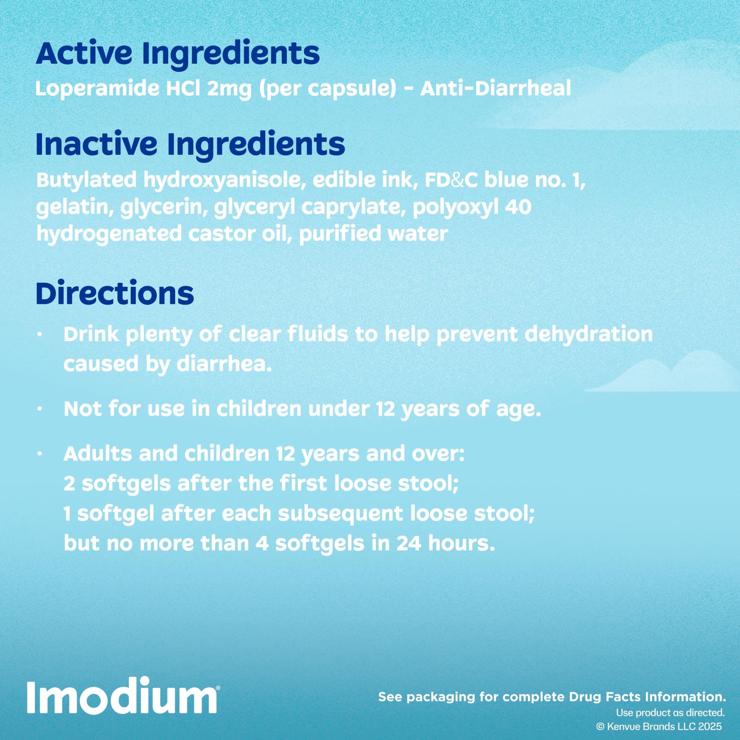 Imodium A-D Fast-Acting Anti-Diarrheal Softgels, Loperamide HCl 2 mg, Travel Essential Diarrhea Relief Medicine for Adults, 24 Count, Anti Diarrhea Pills,Easy to Swallow, for Ages 12+