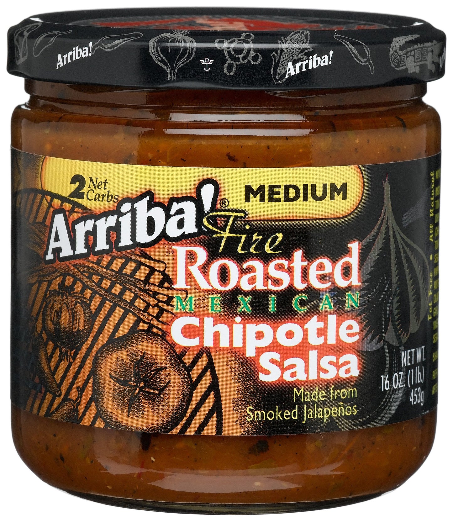 Arriba! Fire Roasted Mexican Chipotle Salsa, Medium, 16-Ounce Jars (Pack of 3)