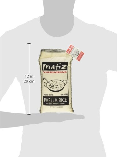 Matiz Valenciano Paella Rice from Spain | Traditional Spanish Medium-Grain | Risotto, Arròs Negre, Seafood Dishes | Natural Flavor | Soy and Gluten Free (1 x 2.2 lbs)