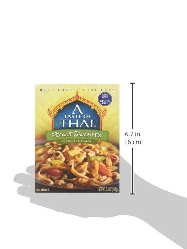 A Taste of Thai Peanut Sauce Mix Packets | Authentic Thai-Style Sauce with Ground Peanuts & Traditional Spices | Ready in Minutes | No Artificial Flavors | Non-GMO, Gluten-Free – 3.5 oz
