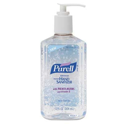 PURELL Advanced Hand Sanitizer Refreshing Gel, Clean Scent, 12 fl oz Pump Bottle (Pack of 12) - 3659-12