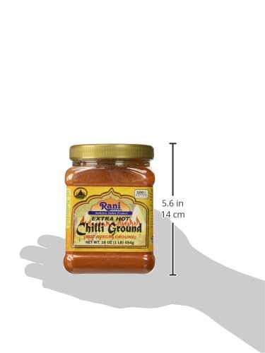 Rani Extra Hot Chilli Powder Indian Spice 16oz (1lb) 454g PET Jar ~ All Natural | Salt-Free | Vegan | No Colors | Gluten Friendly | NON-GMO | Kosher | Indian Origin