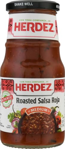 HERDEZ Roasted Salsa Roja, Medium, 15.7 oz Jar– Smoky & Spicy Red Salsa for Tacos & Enchiladas