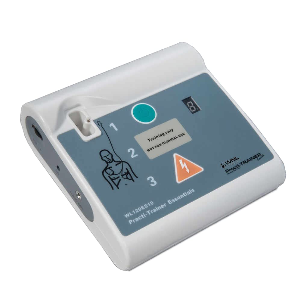WNL Products WL120ES10, for Training Use Only 4 AED Defibrillators and Carry Bag - Practi-Trainer Essentials Base Model AED Training Kit (4 Units) and Custom Carrying Bag