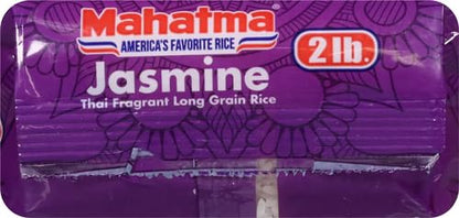 Mahatma Jasmine, 2lb Bag of Rice, Thai, Indian, or Cambodian Fragrant Flavored Rice, Stovetop or Microwave