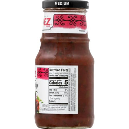 HERDEZ Roasted Salsa Roja, Medium, 15.7 oz Jar– Smoky & Spicy Red Salsa for Tacos & Enchiladas