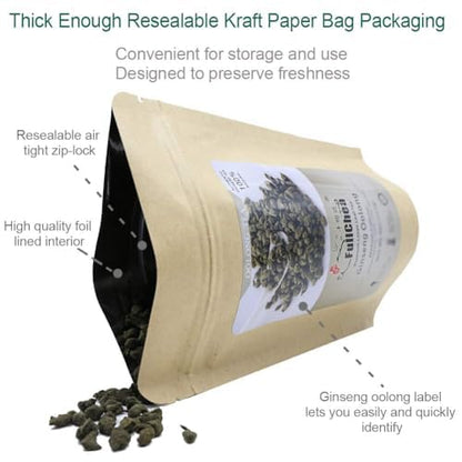 FullChea - Ginseng Oolong Tea - Oolong Tea Loose Leaf - Imperial Ginseng Tea - Natural Ren Shen with Unique Aroma and Taste 4oz / 113g