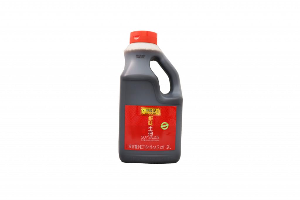 Lee Kum Kee Soy Sauce (64 oz - 1 Pack) Vegan, Non-GM Soybeans | Umami Flavor | Perfect for Marinades, Stews, Sauce Mixes, Stir-Frying, Drizzling, Dipping, Seasoning & Braising