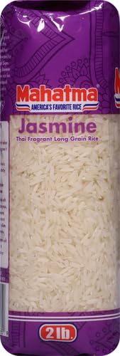Mahatma Jasmine, 2lb Bag of Rice, Thai, Indian, or Cambodian Fragrant Flavored Rice, Stovetop or Microwave