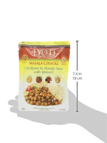 Jyoti Masala Chhole, 6 pouches of 10 oz each, All Natural, Product of USA, Gluten Free, Vegan, NON GMO, BPA Free, Halal