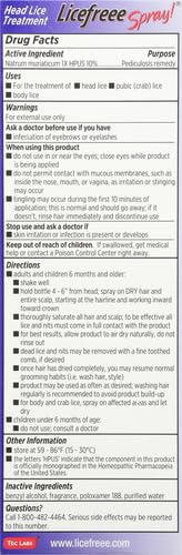 Licefreee Lice Spray for Kids Hair, Includes Professional Metal Nit & Lice Comb for Kids, Kills on Contact, 6 Fl Oz