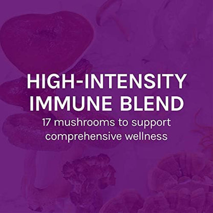 Host Defense MyCommunity Capsules - 17 Species Blend Mushroom Supplement for Immune Support - Herbal Aid with Lion's Mane, Reishi. Chaga, Cordyceps, Turkey Tail & More - 120 Capsules