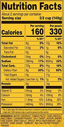 Tasty Bite Organic Channa Masala, 10 Ounce, Ready to Eat, Microwavable Entree, Vegan & Gluten Free