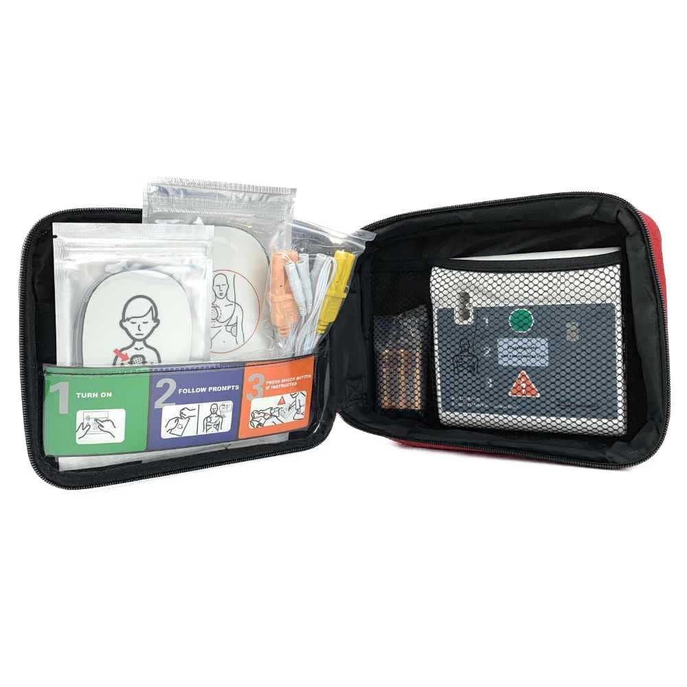 WNL Products WL120ES10, for Training Use Only 4 AED Defibrillators and Carry Bag - Practi-Trainer Essentials Base Model AED Training Kit (4 Units) and Custom Carrying Bag