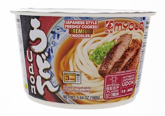 Myojo Bowl Flavored Udon Noodles, Beef, 5.6 Ounce (Pack of 6)
