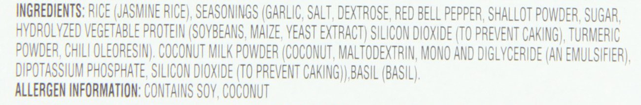 A Taste of Thai Jasmine Rice Instant (Garlic Basil Coconut Rice) – Authentic Thai White Rice Organic, Flavored with Classic Thai Spices | Gluten-Free, Non-GMO Instant Heat & Eat- 6 Pack, 6.7 oz