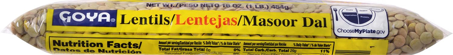 Goya Foods Lentils, Dry, 16 Ounce (Pack of 24)