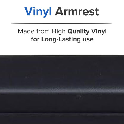 AlveyTech Heavy Duty Black 14" Full Length Padded Vinyl Armrest Pad for Wheelchair (Set of 2) - Replacement Comfortable Pads with Four Mounting Screws for Invacare & Drive Medical Wheelchairs