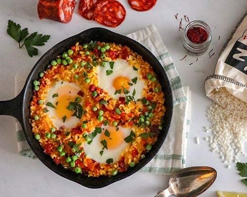 Matiz Valenciano Paella Rice from Spain (3 pack - 2.2 lbs. each) Traditional Spanish Medium-Grain | Risotto, Arrow Negro, Seafood Dishes | Natural Flavor | Soy and Gluten Free